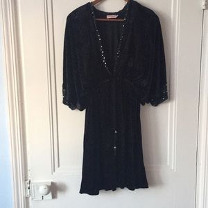 Juicy Couture Black Velvet Rhinestone Party Dress
